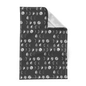 moon phase, black and white, abstract dark night sky geometric