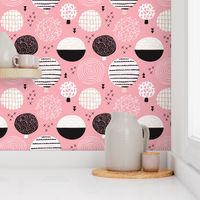 Cute blush pink geometric organic retro tree forest woodland geometric arrow details and circles