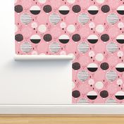 Cute blush pink geometric organic retro tree forest woodland geometric arrow details and circles