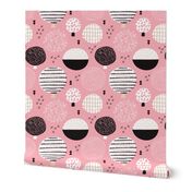 Cute blush pink geometric organic retro tree forest woodland geometric arrow details and circles