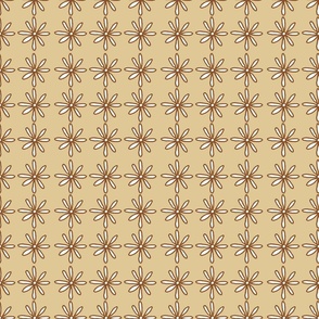 Brown/Tan Scribble Daisy pattern