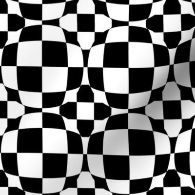 Black and White Checkerboard 3-D Illusion Dots