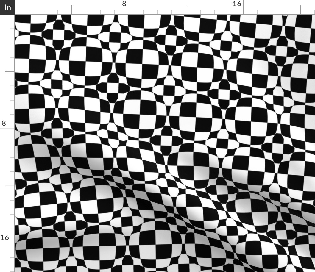 Black and White Checkerboard 3-D Illusion Dots