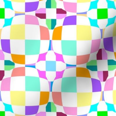 Easter Pastel Checkerboard 3-D Illusion Dots