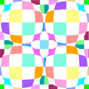 Easter Pastel Checkerboard 3-D Illusion Dots