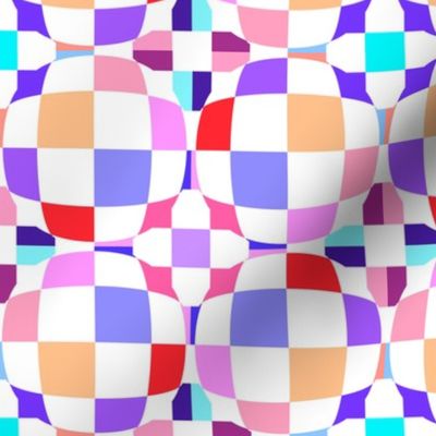 Pink and Purple Checkerboard 3-D Illusion Dots