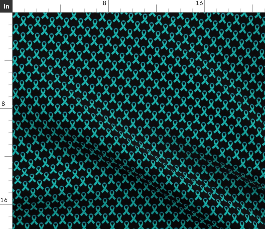 Teal Ribbon on Black