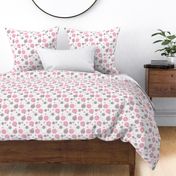 Pink Grey Gray Polka Dot Circle Geometric Design