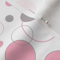 Pink Grey Gray Polka Dot Circle Geometric Design