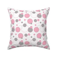 Pink Grey Gray Polka Dot Circle Geometric Design