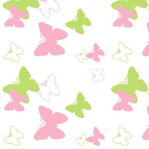 Pink Green Butterfly