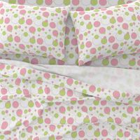 Pink Green Polka Dot Circle Geometric Design