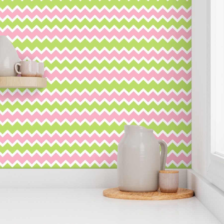 Pink Mint Green Chevron Baby Pastel