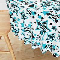 Teal Turquoise Blue Zebra Star Animal Print