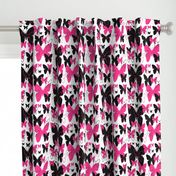 Hot Pink Black Butterfly Abstract Design