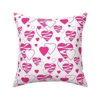 Hot Pink Zebra Heart Animal Print Geometric Design