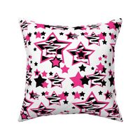 Hot Pink Zebra Star Animal Print Geometric Design