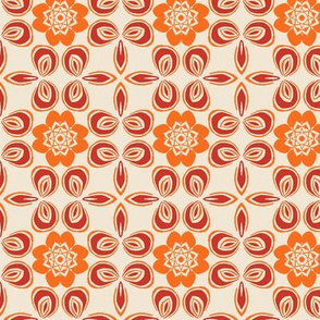 Orange and Red Floral