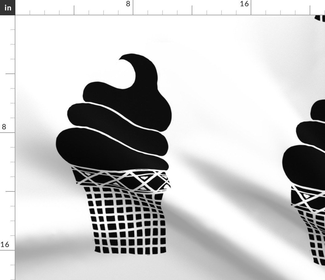 ice cream cone // black and white nursery baby cut and sew 