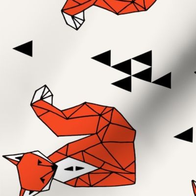 Geometric Sitting Fox // railroad kids triangles geometric geo fox