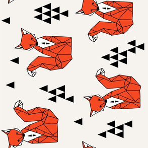 Geometric Sitting Fox // railroad kids triangles geometric geo fox