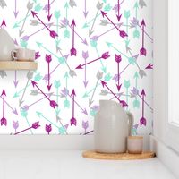 arrows // purple mint grey girly arrows arrow nursery little girls illustration pattern print