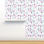 arrows // purple mint grey girly arrows arrow nursery little girls illustration pattern print