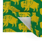 Bison Print - Green & Gold