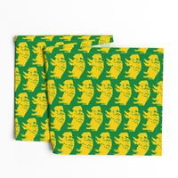 Bison Print - Green & Gold