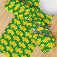 Bison Print - Green & Gold