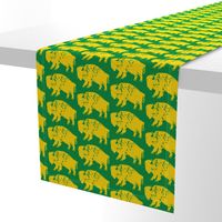 Bison Print - Green & Gold