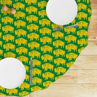 Bison Print - Green & Gold