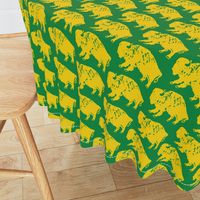 Bison Print - Green & Gold