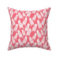 owls // block printed coral - block print bird illustration by Andrea Lauren