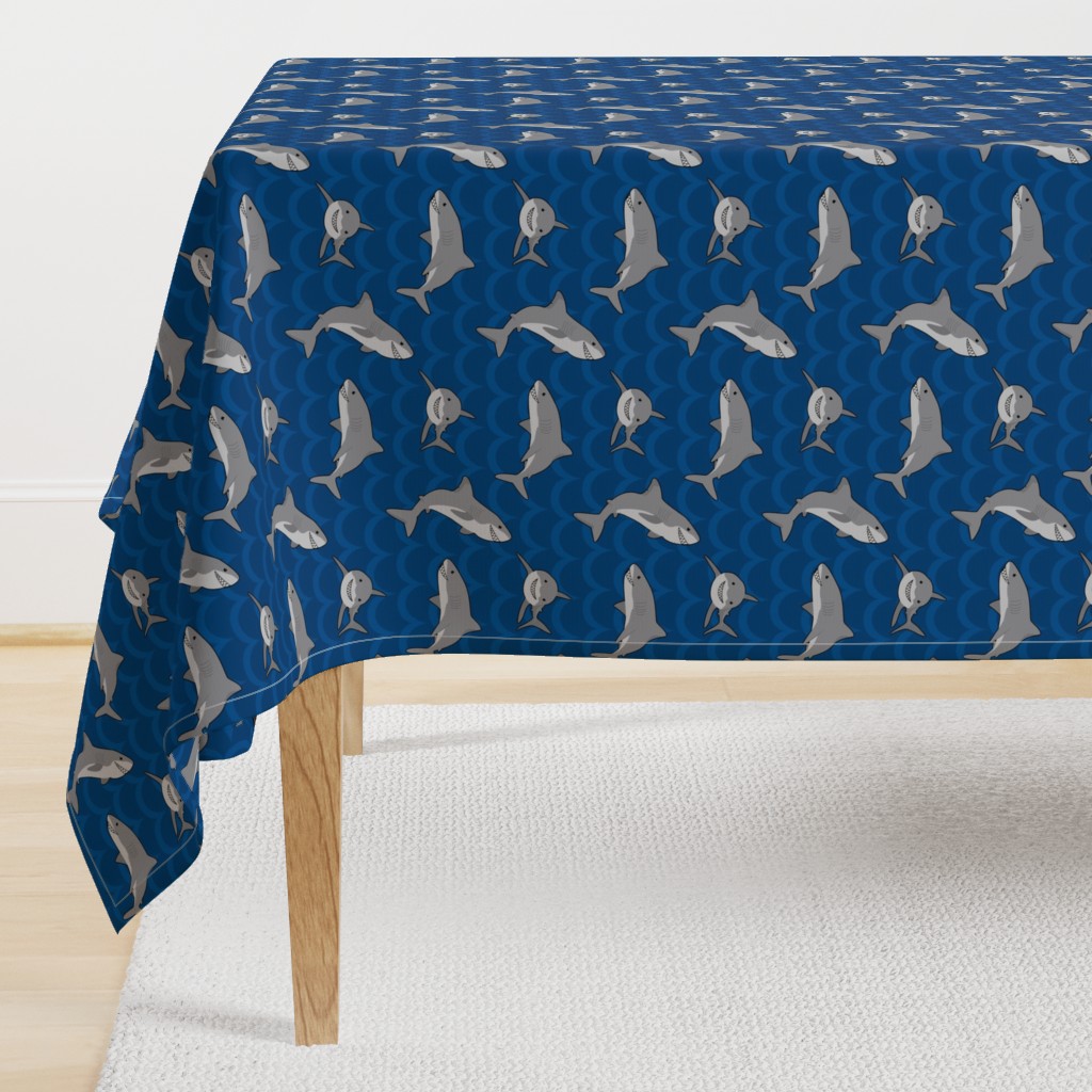 Cartoons sharks (Blue)