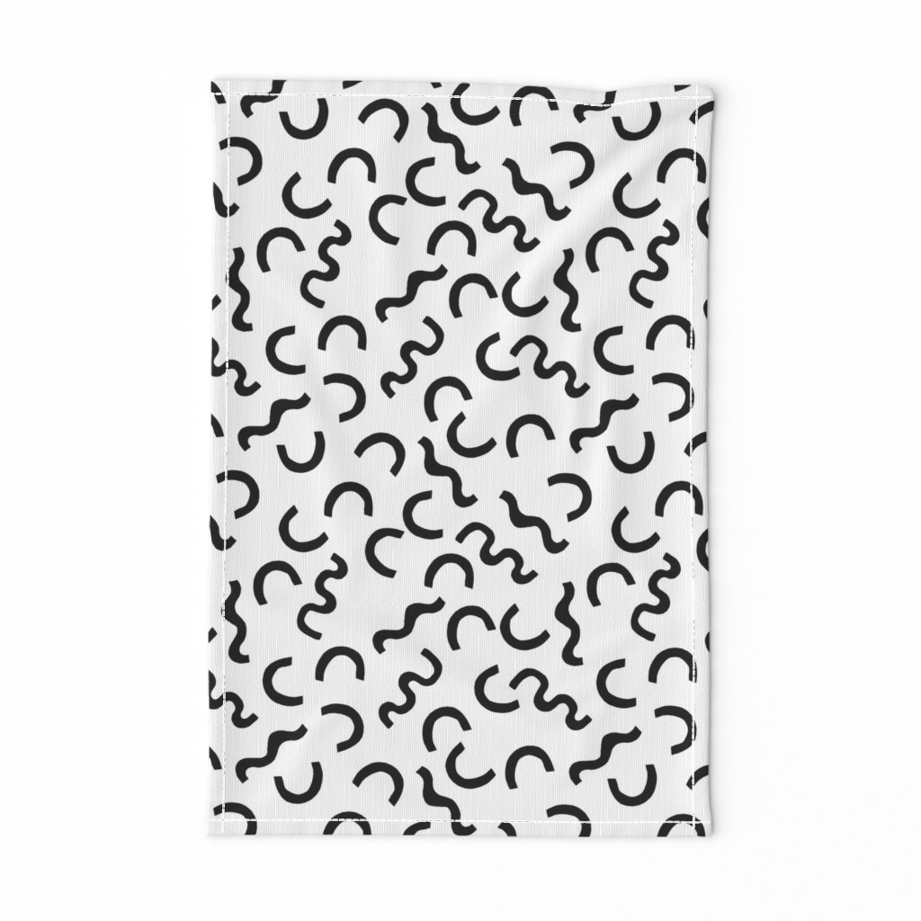 Squiggle // black and white shape geometric modern baby