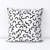 Squiggle // black and white shape geometric modern baby