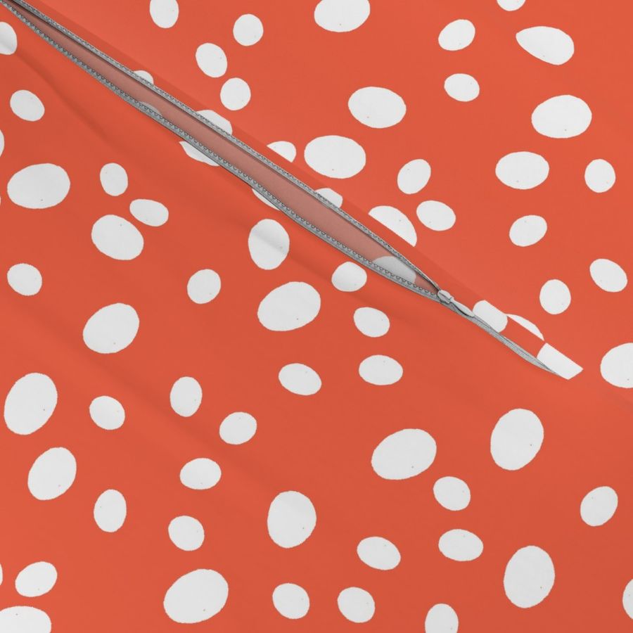 dots // coral safari tiger coordinate coral and white fabric