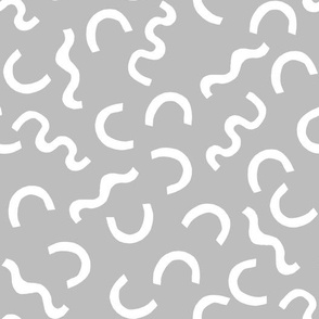 memphis // kids tropical shapes squiggles grey baby nursery print