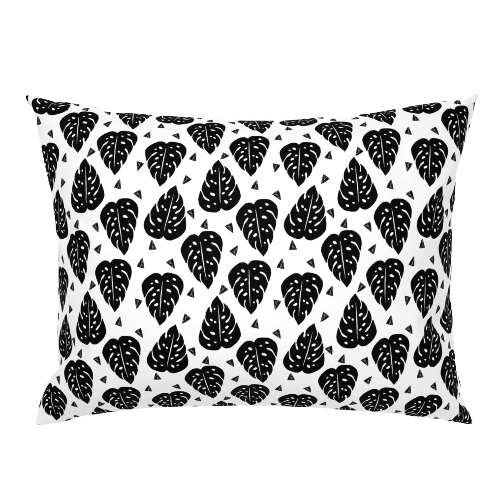 monstera // cheese plant tropical palm planter palm print kids black and white triangle trend