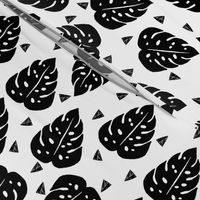 monstera // cheese plant tropical palm planter palm print kids black and white triangle trend