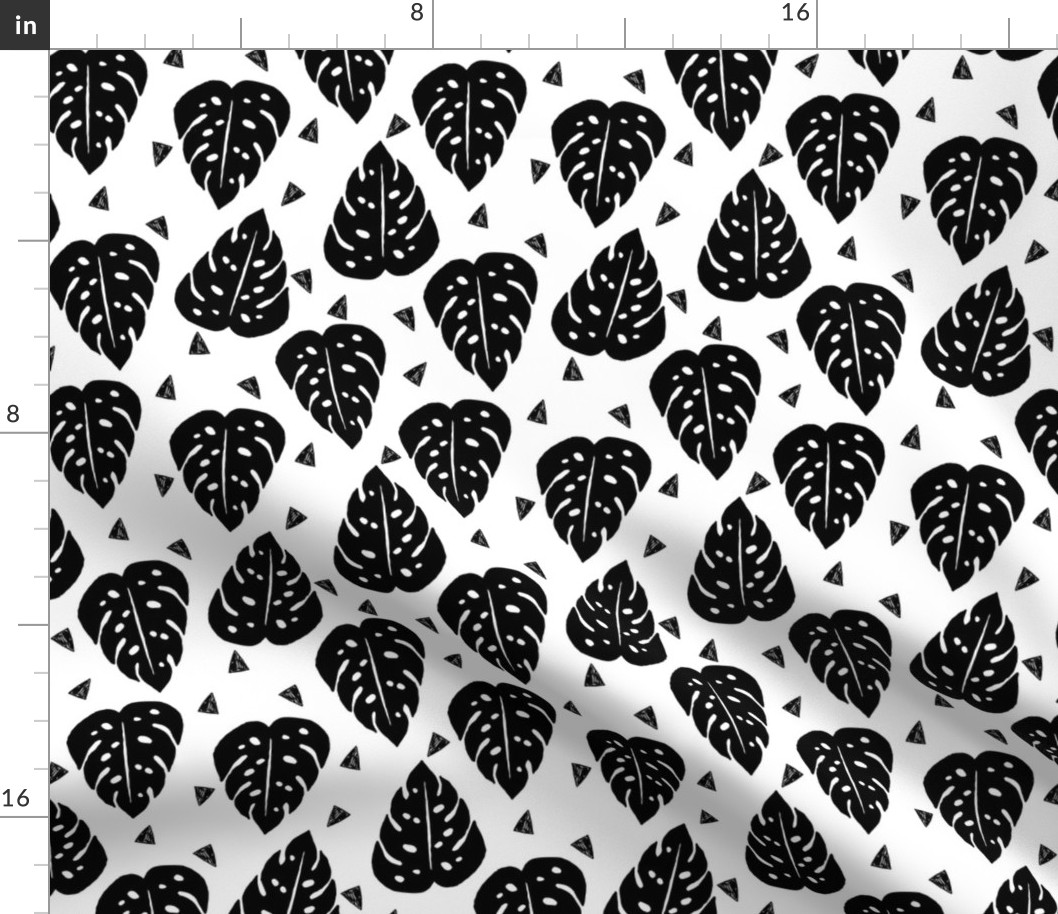 monstera // cheese plant tropical palm planter palm print kids black and white triangle trend