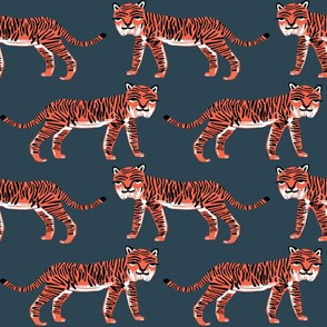 tiger // blue coral tiger safari print