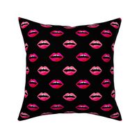 love lipstick - lips on black valentines love red beauty makeup print trendy fashion valentines love print