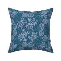 NEW-Spirit-of-the-Sea12x7inchFULLSIZE-SPIRALS-AND-SEATURTLES150-CALblgrey-mauveforestgreenbatik-FULLSIZE