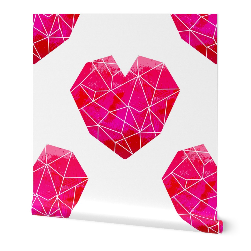 geo hearts crystal geometric valentines heart
