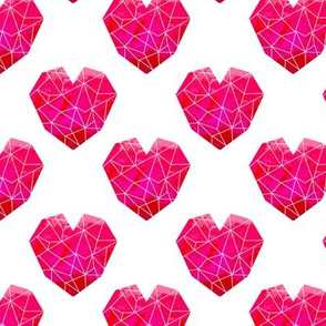 geo hearts crystal geometric valentines heart