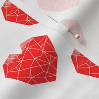 geo hearts red valentines pattern design cute