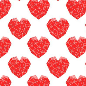 geo hearts red valentines pattern design cute