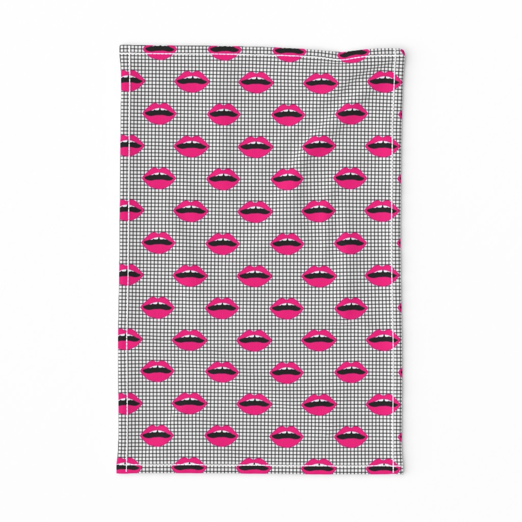 love lips lipstick grid black and white grid memphis trendy kids nursery design 